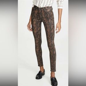 Womens Paige Hoxtin Brown and Black  Ultra Skinny Snake/Pytho Pants Sz30